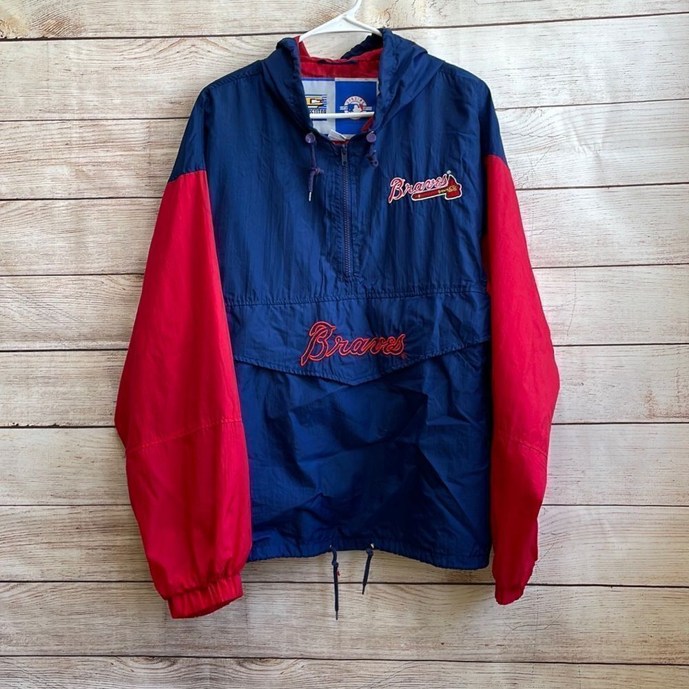 VINTAGE 90s COMPETITOR V‎ ATLANTA BRAVES QUARTER ZIP WINDBREAKER